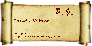 Pázmán Viktor névjegykártya