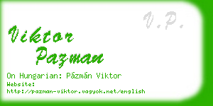 viktor pazman business card